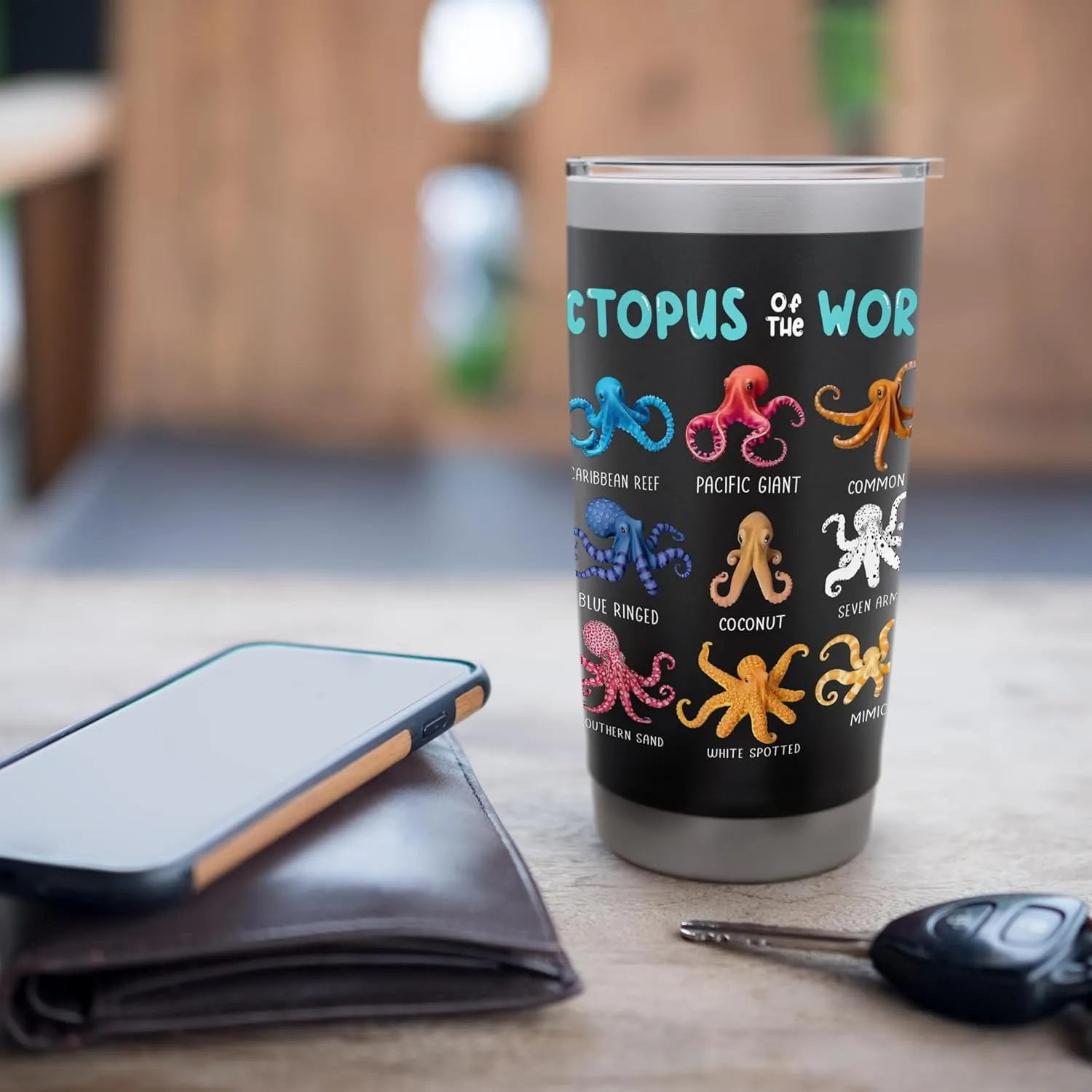 Octopus - Sea Animals of the World Octopus Fan Stainless Steel Insulated Tumbler