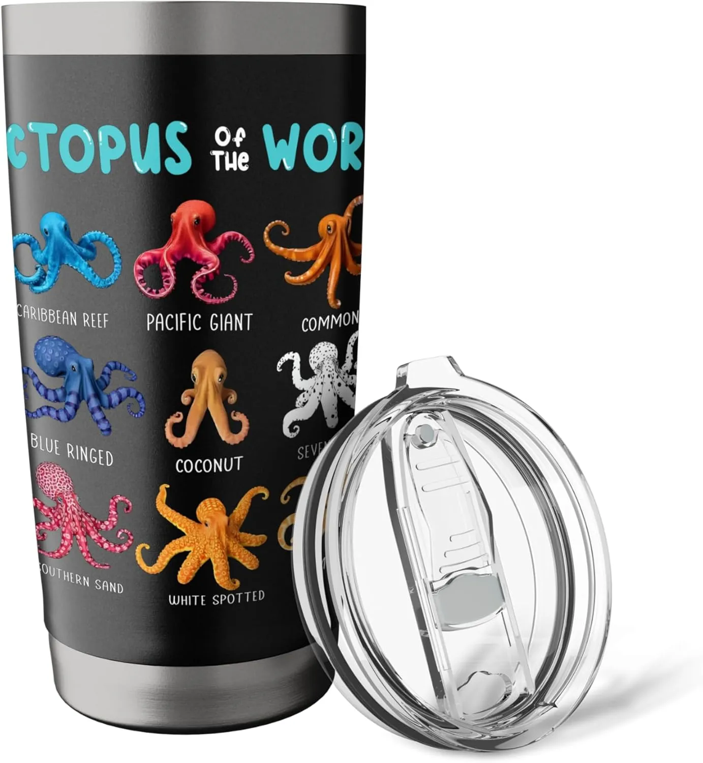 Octopus - Sea Animals of the World Octopus Fan Stainless Steel Insulated Tumbler
