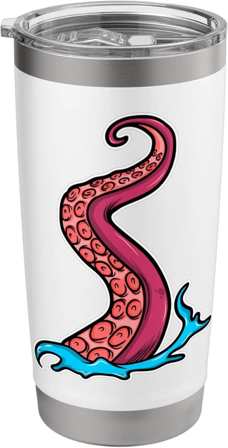 Octopus Sea Monster Kraken Red Tentacle Octopuses Fans Stainless Steel Insulated Tumbler Octopus-shaped decorative fan