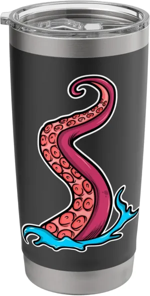 Octopus Sea Monster Kraken Red Tentacle Octopuses Fans Stainless Steel Insulated Tumbler Octopus-shaped decorative fan