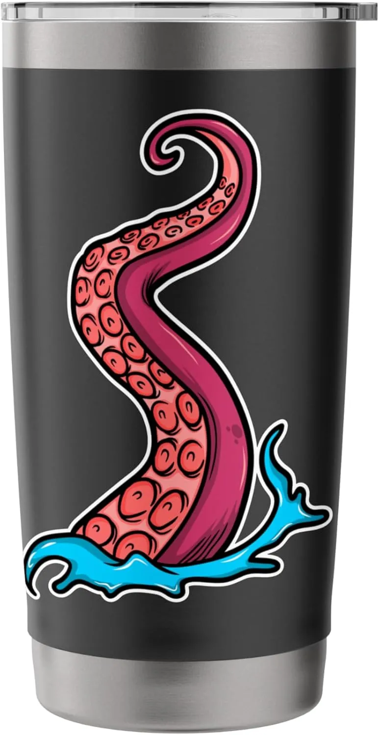 Octopus Sea Monster Kraken Red Tentacle Octopuses Fans Stainless Steel Insulated Tumbler
