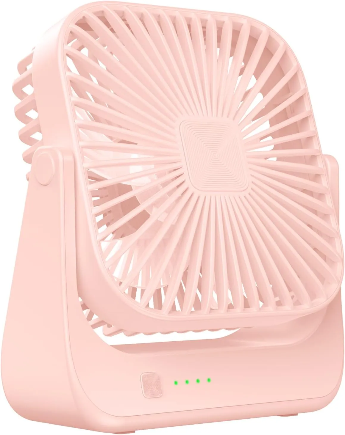 OLV Desk Fan 4 Speeds Stronger Cooling Airflow Portable Small Fan Rechargeable Ultra Quiet Personal Mini Fan for Office,Bedroom,Home Kitchen Outdoor Activities Adjustable 360 Tilt Head Pink USB desktop fan for workspace