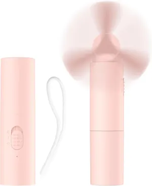 OLV Handheld Mini Fan Portable Rechargeable 3000mAh USB Battery Powered 22 Hrs Runtime Small Hand Held Fan Foldable Pocket Personal Fan Gifts for Women Girls Men Office,Travel,Outdoor - Pink Fan with safety blade design