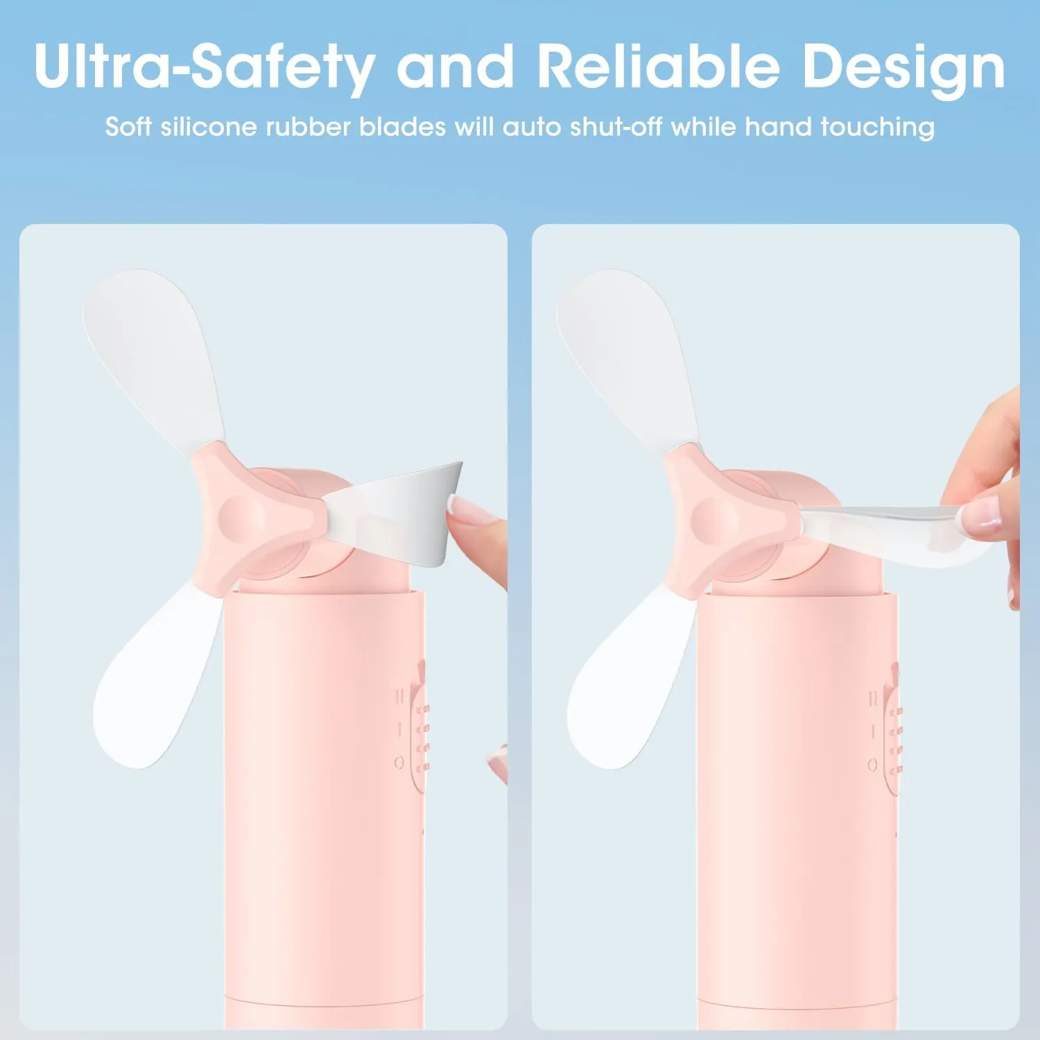 OLV Handheld Mini Fan Portable Rechargeable 3000mAh USB Battery Powered 22 Hrs Runtime Small Hand Held Fan Foldable Pocket Personal Fan Gifts for Women Girls Men Office,Travel,Outdoor - Pink