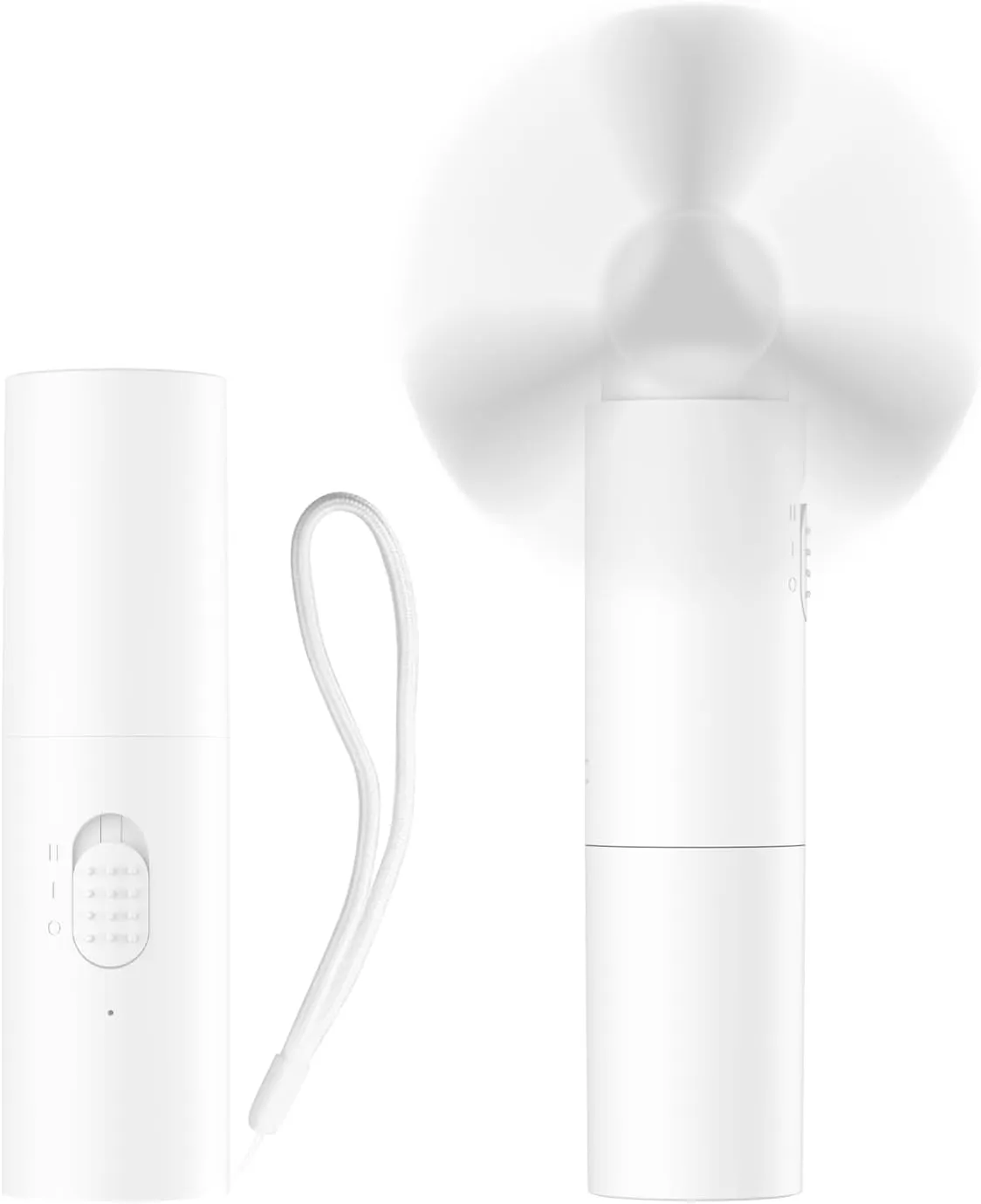 OLV Handheld Mini Fan Portable Rechargeable 3000mAh USB Battery Powered 22 Hrs Runtime Small Hand Held Fan Foldable Pocket Personal Fan Gifts for Women Girls Men Office,Travel,Outdoor - White Fan with safety blade design