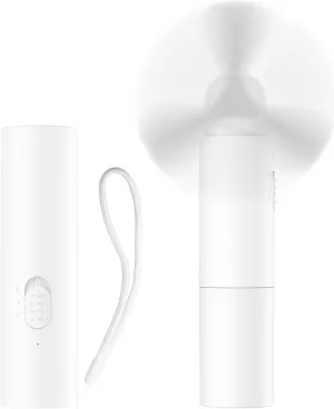 OLV Handheld Mini Fan Portable Rechargeable 3000mAh USB Battery Powered 22 Hrs Runtime Small Hand Held Fan Foldable Pocket Personal Fan Gifts for Women Girls Men Office,Travel,Outdoor - White Fan with safety blade design