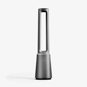 OmniAir 41" Premium Bladeless Tower Fan and Air Purifier - Silver bladeless electric fans for modern home
