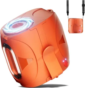 Orange Portable Fan for Travel, Waist Fan Clip On Up to 40H, 14000RPM 6 Speeds Powerful Airflow, 6000mAh Rechargeable Shirt Fans with Metal Decor, Wearable Belt Fans for Outdoor Park Commute Waist-mounted portable fan for outdoor use
