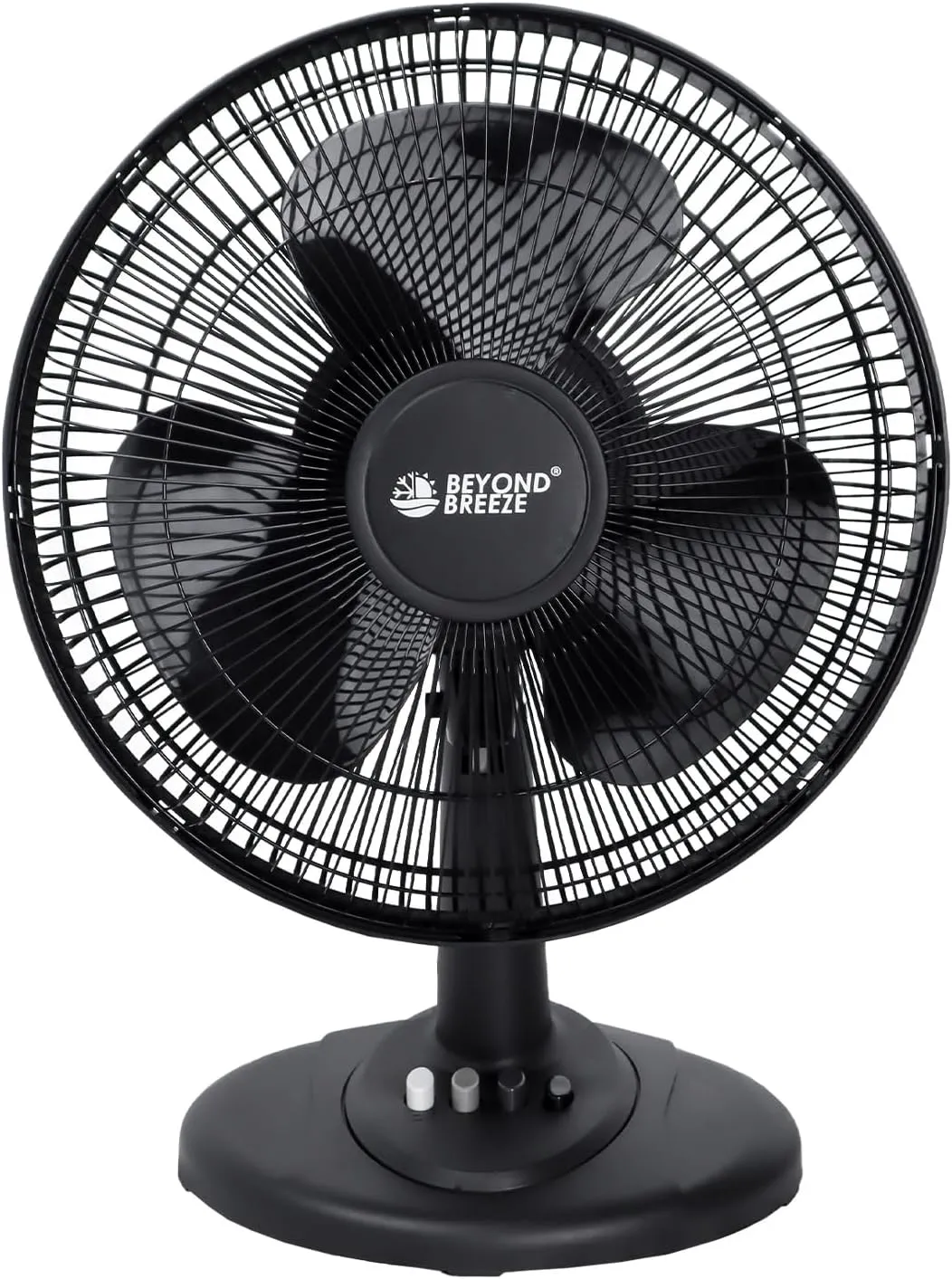 Oscillating Table Fan Quiet 3-Speed 12-Inch Adjustable Tilt Fan with Safety Grill, Ideal for Home, Office, Dorm, Black Fan with safety blade design