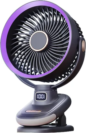 Oscillating Table Fan, Small USB Air Circulator Fan with Battery Operated, 6.5'' Super Quiet Desk Fan with 5 Speeds, 8H Timer, Suitable for Home Office Camp Travel (Gray purple) Desktop fan with humidification feature