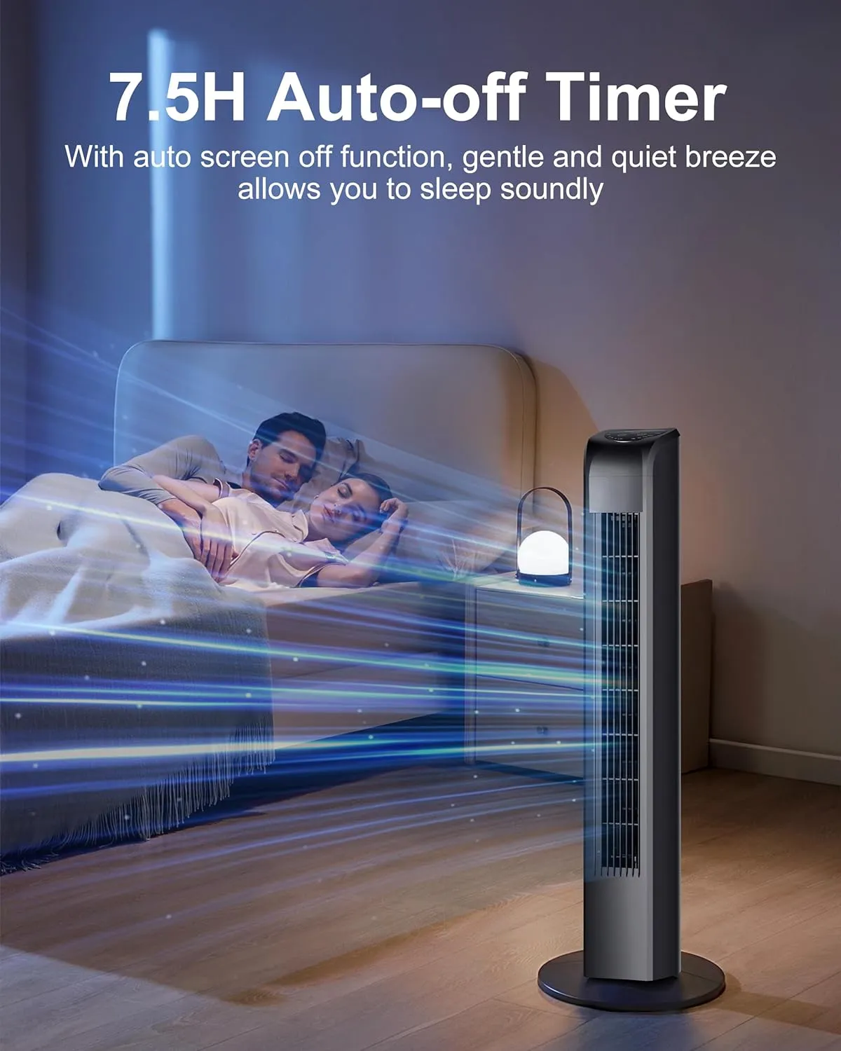 Oscillating Tower Fan with Remote, Electric Standing Tower Fan Floor Fan for Bedroom Indoor Office and Home Use,Quiet Cooling Portable Bladeless Tower Fans, 30 inchs, Black Tower Fan
