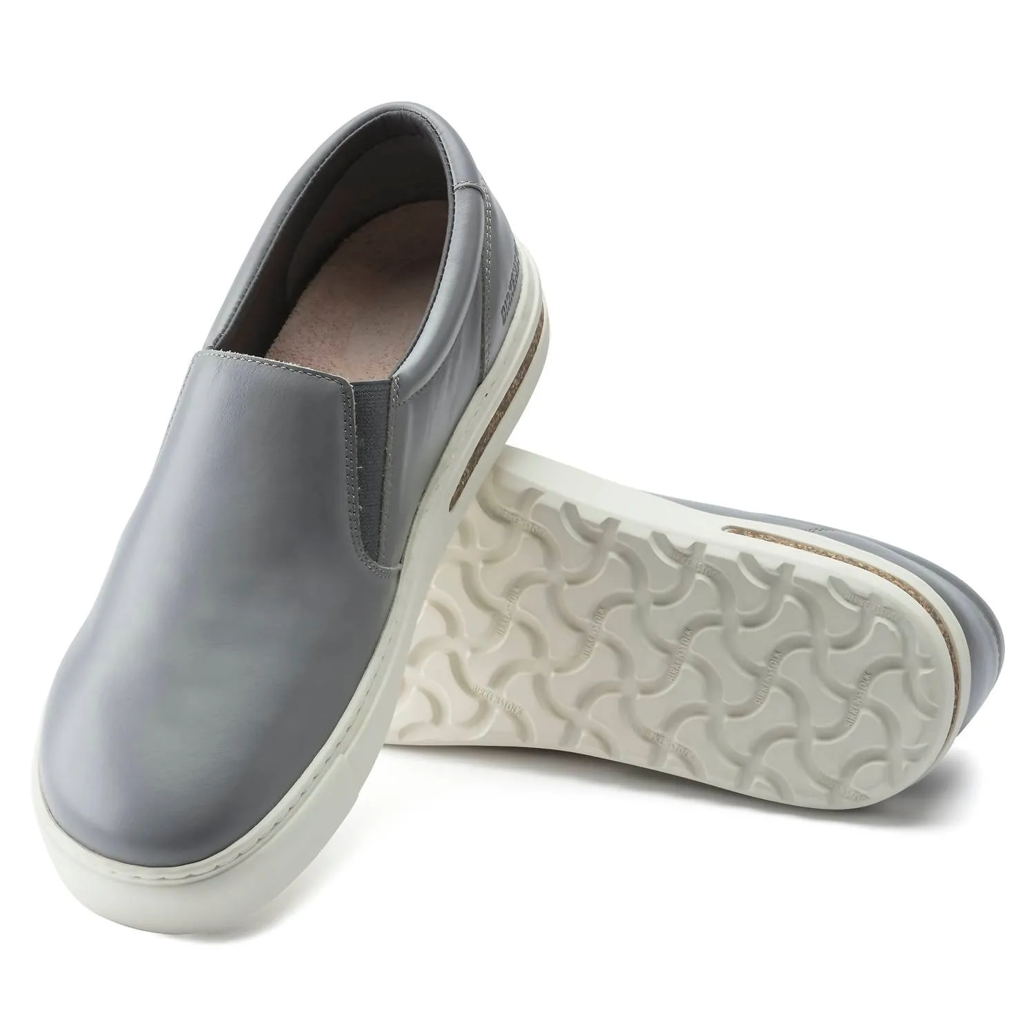 Oswego Slip-On Leather Shoe - Regular Width In Grey