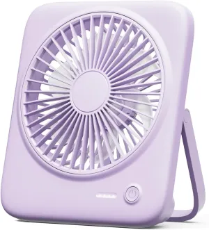 Otlonpe Rechargeable Portable Desk Fan, 6.5 Inch Small Personal Fan 4000mAh Battery Operated & USB Powered, Slim Silent, Foldable, 4 Speeds for Travel Office Indoor Outdoor Table Desktop (Purple) USB desktop fan for workspace