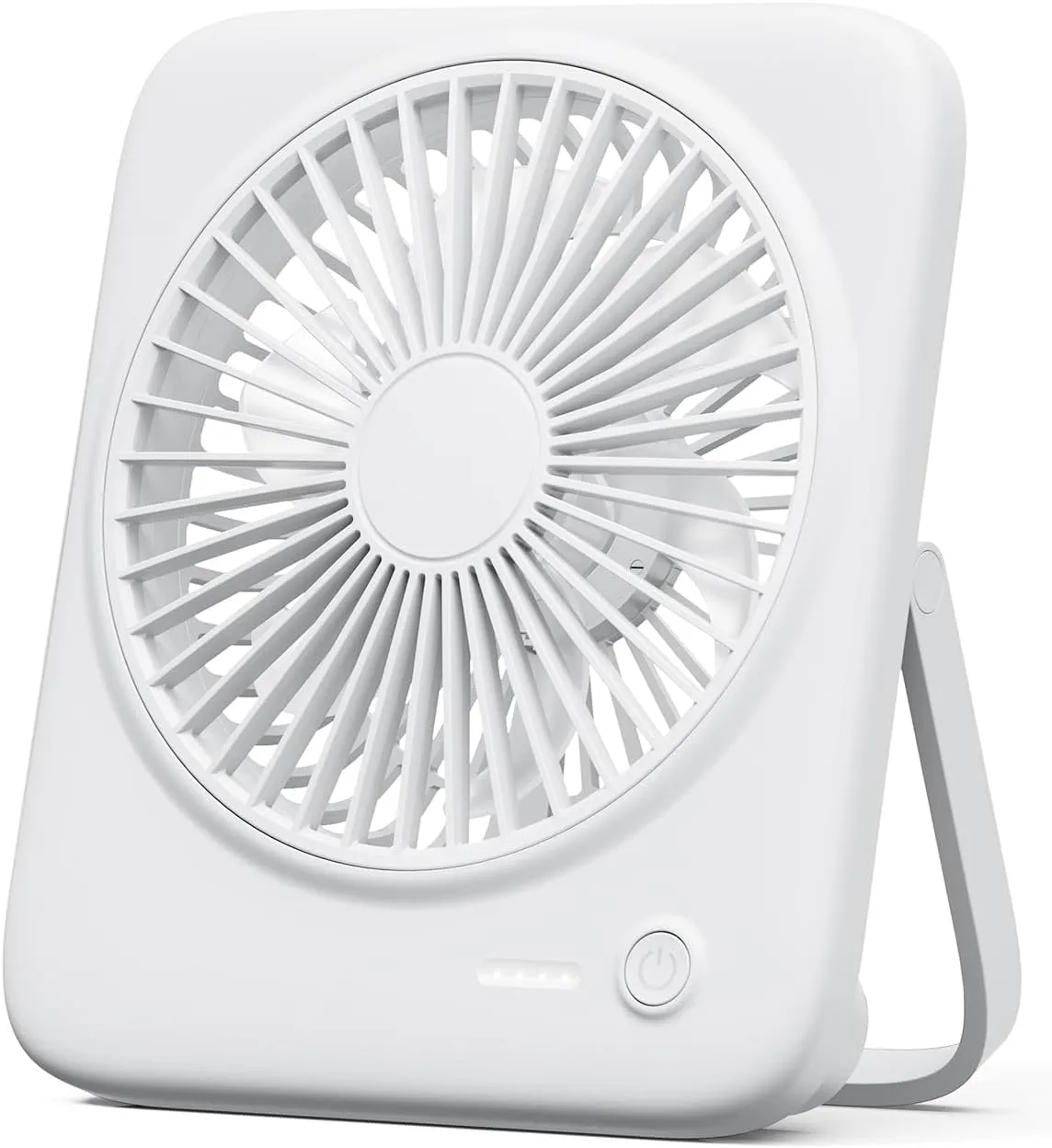Otlonpe Rechargeable Portable Desk Fan, 6.5 Inch Small Personal Fan 4000mAh Battery Operated & USB Powered, Slim Silent, Foldable, 4 Speeds for Travel Office Indoor Outdoor Table Desktop (White) USB desktop fan for workspace