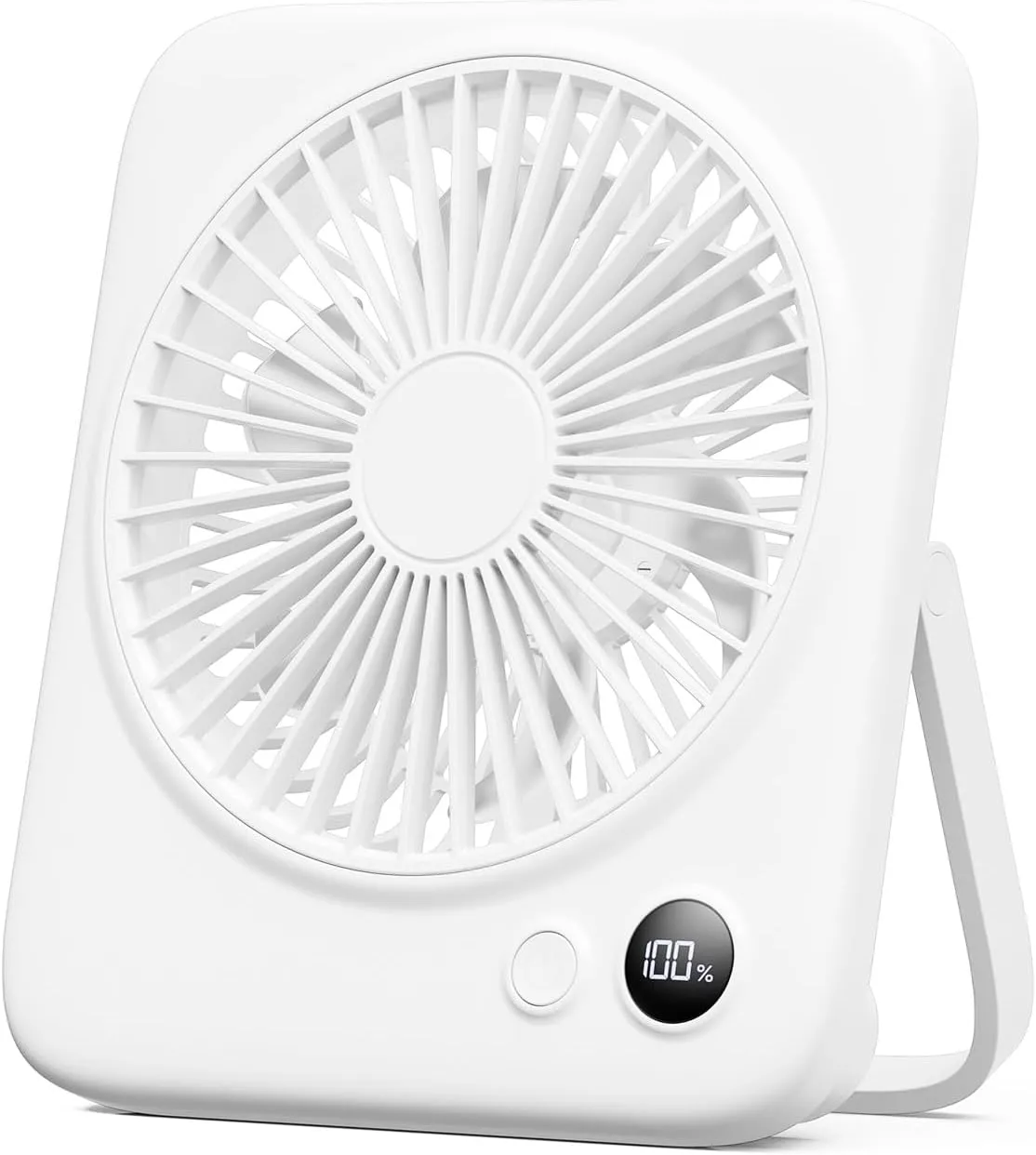 Otlonpe Small Desk Fan 6.5 Inch, 4000mAh Rechargeable Portable Fan for Travel, Slim Quiet, 7.5-22H Battery Operated, 4-Speed, 180 Folding, Personal Cooling for Indoor Outdoor Desktop USB desktop fan for workspace