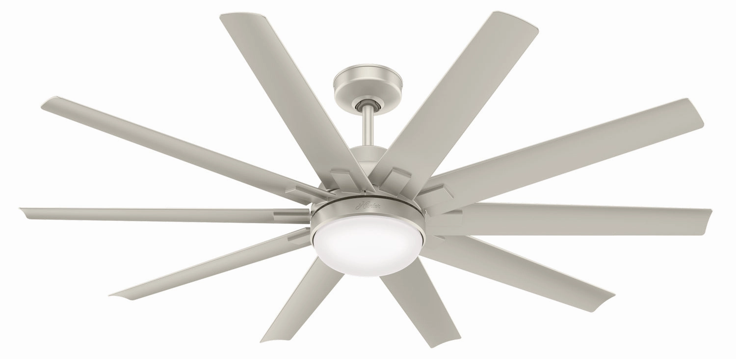 Overton 60"Ceiling Fan Matte Nickel hugger fans for rooms with low ceilings