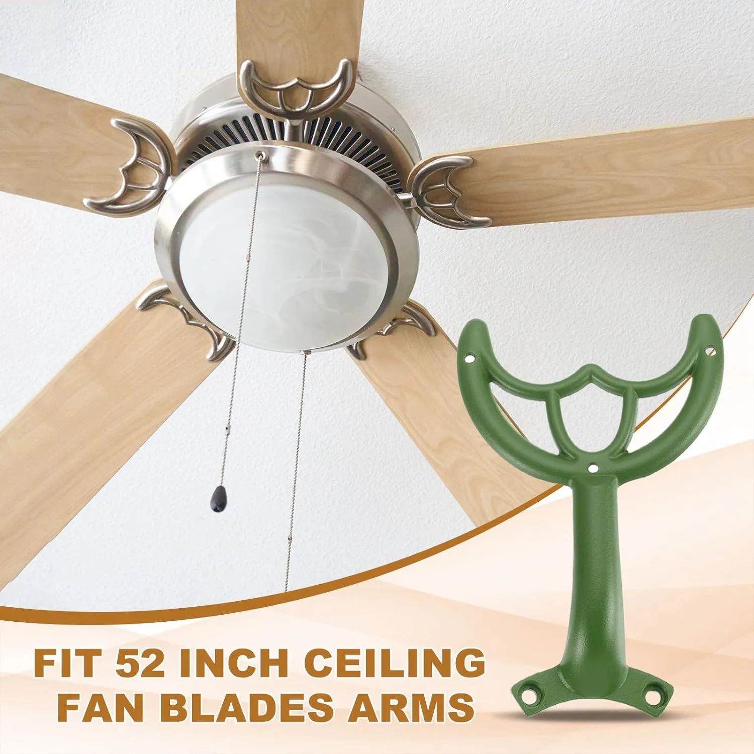 PATIKIL Ceiling Fan Blades Arms Replacement, 4 Pcs 52" Fan Blade Replacement Parts Mounting Bracket Kit for Replacing the Worn Fan Blades, Dark Green