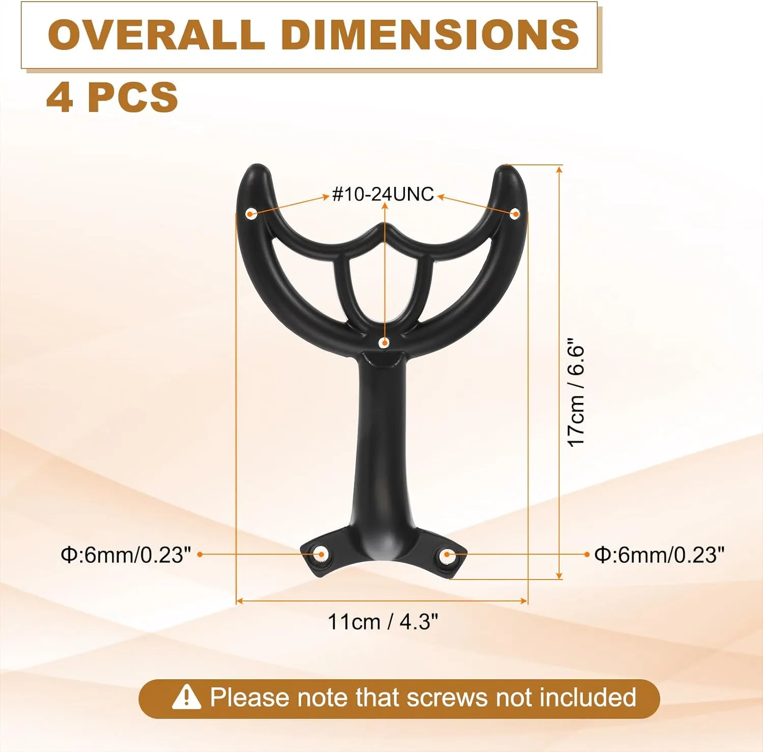 PATIKIL Ceiling Fan Replacement Kit - 4 Pcs 52" Blades Arms With Mounting Bracket for Replacing Worn Fan Parts, Black