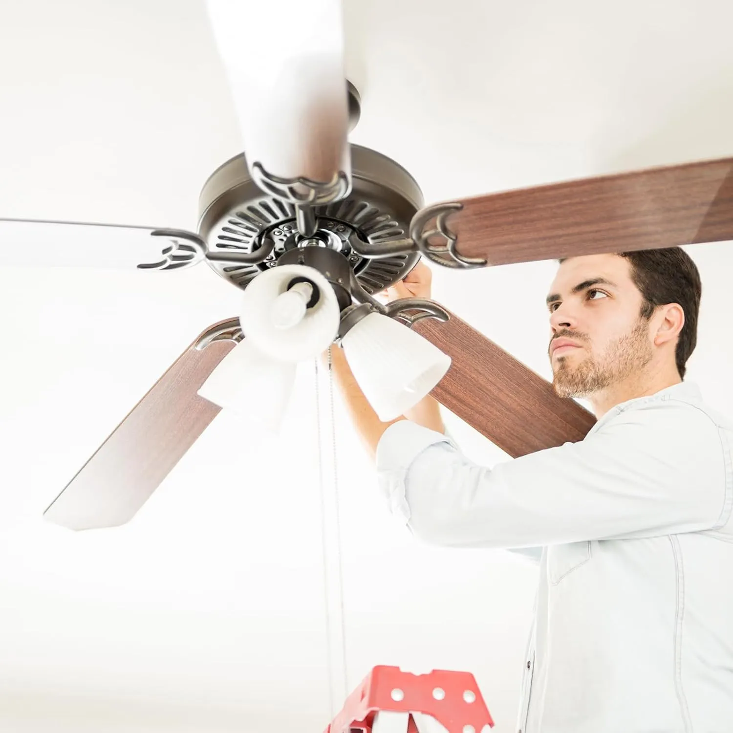 PATIKIL Ceiling Fan Replacement Kit - 4 Pcs 52" Blades Arms With Mounting Bracket for Replacing Worn Fan Parts, Black