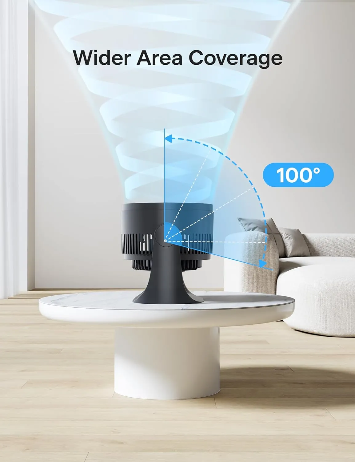 PELONIS 3 Speed Small Room Air Circulator Fan with 7-inch Blade, Table Fan with 100 Adjustable Head Tilt - Desktop Fan for Bedroom,Dorm and Office - Ventilador for Air Conditioner and Heater, Black