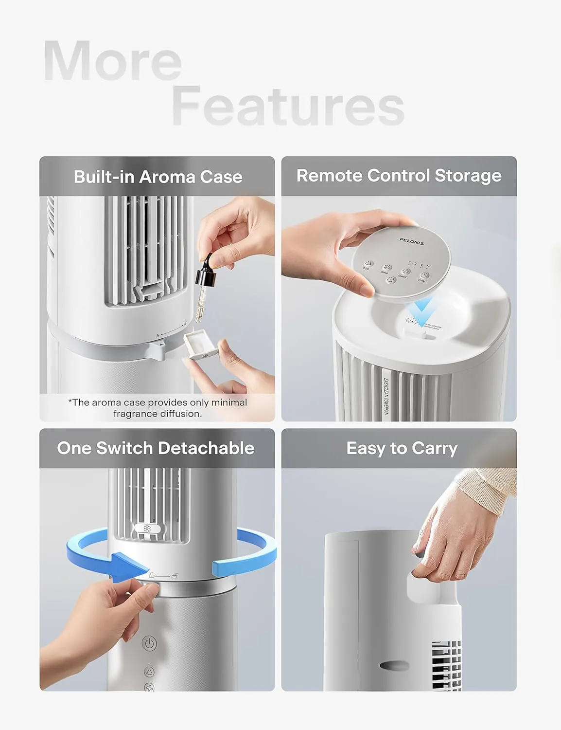 PELONIS 40-Inch Tower Fan for Bedroom, Fan That Blows Cold Air, Oscillating Fan with Innovative Washable Design, 2000 CFM, 28ft/s Airflow, 4 Speeds   2 Modes, 90 Oscillation, 23dB Quiet