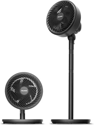 PELONIS 7-Inch Pedestal Air Circulator, Oscillation Fan, 15ft/s, 3 Speeds, Adjustable Height (Tabletop/Standing Fan), 75 90 Oscillation, 5-Blade Quiet Pedestal Fan for Bedroom, Office, Home 360-degree rotating fan for home use