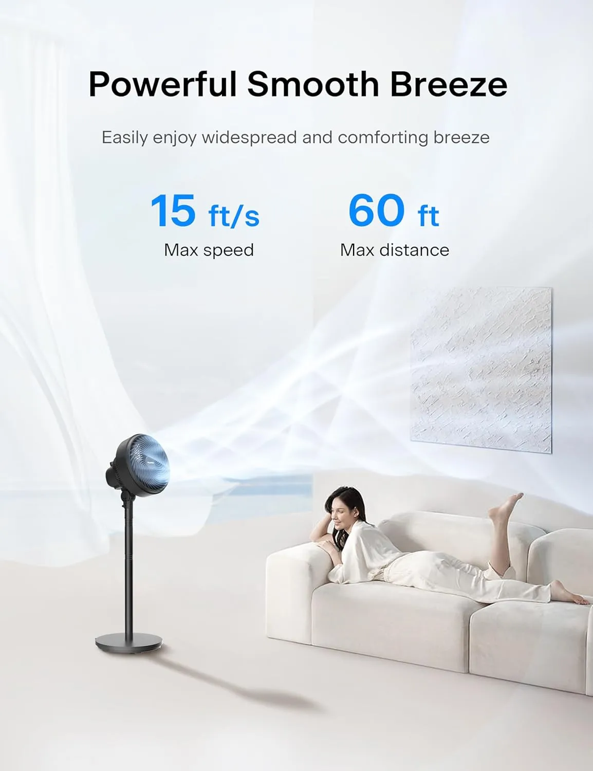 PELONIS 7-Inch Pedestal Air Circulator, Oscillation Fan, 15ft/s, 3 Speeds, Adjustable Height (Tabletop/Standing Fan), 75 90 Oscillation, 5-Blade Quiet Pedestal Fan for Bedroom, Office, Home