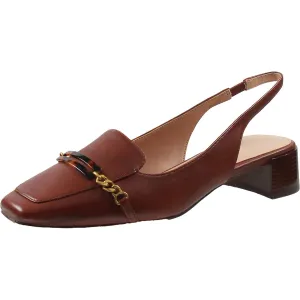 PENLEY Womens Block Heel Manmade Slingback Heels