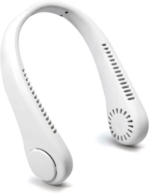 Personal Fan Wearable Neck Fans - Rechargeable Cooling Neck Fan 3 Wind Speeds Ultra-quiet Design Suitable for Outdoor Sports/Office/Travel/White Neck fan for hands-free comfort