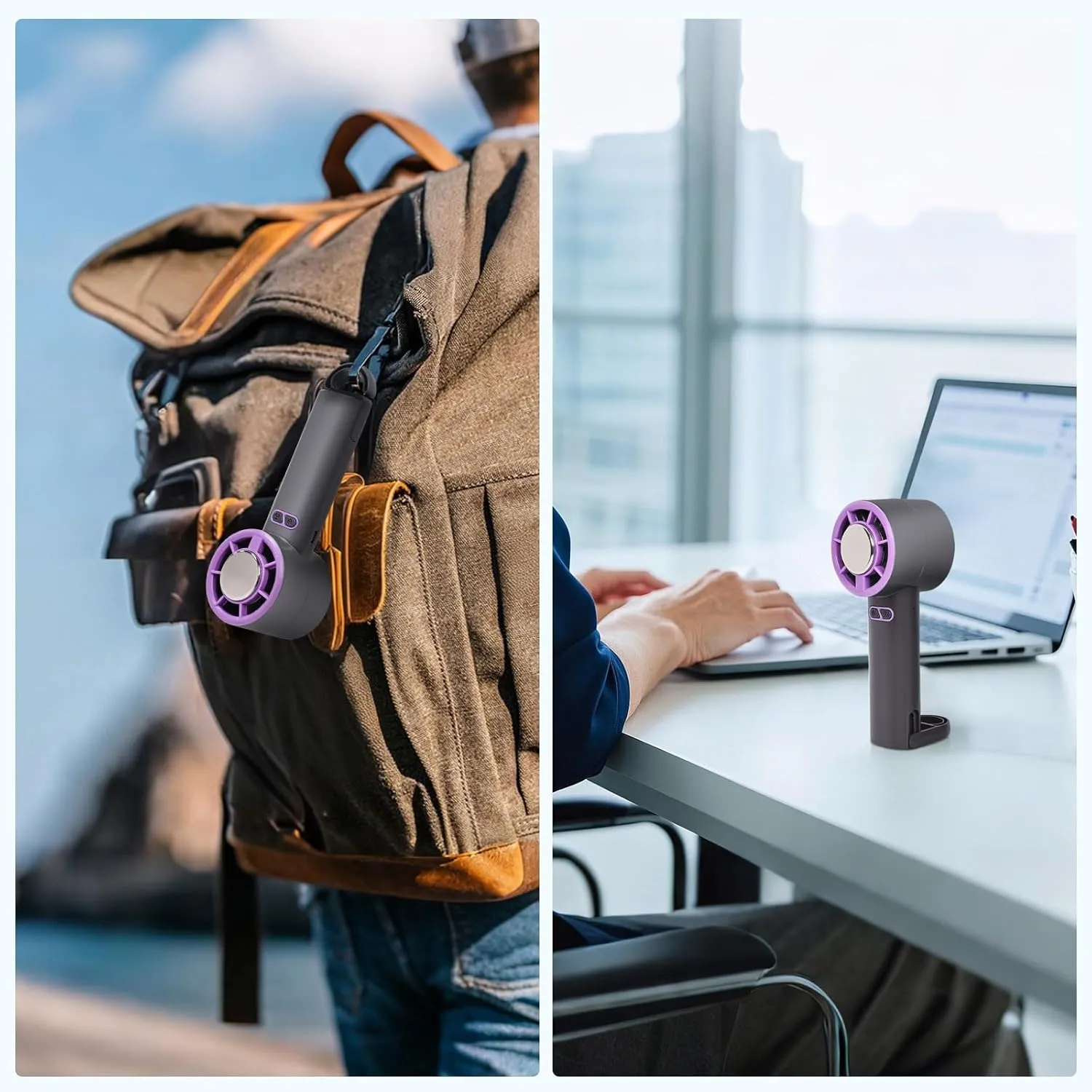 Personal Hand held Fan -Y32 Pro I portable Mini Fan with Long Battery Performance - Ultra-Quiet for New Cooling Technology - Perfect Summer Gift for Travel & Outdoorspurple