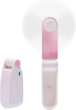 Personal Handheld Fan, Mini Portable Pocket Fan, Small Lightweight USB Rechargeable for Home Sports Outdoor Travel, 2 Speed Powerful Wind (Pink) Fan with safety blade design