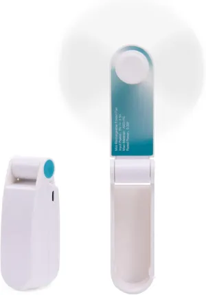 Personal Handheld Fan, Mini Portable Pocket Fan, Small Lightweight USB Rechargeable for Home Sports Outdoor Travel, 2 Speed Powerful Wind (Turquoise) Fan with safety blade design