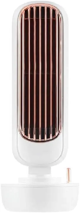 Personal Retro Tower Fan, USB Desktop Fan with 3 Wind Speeds, Compact Air Humidifier Perfect for Office Dorm Nightstand (White) Desktop fan with humidification feature