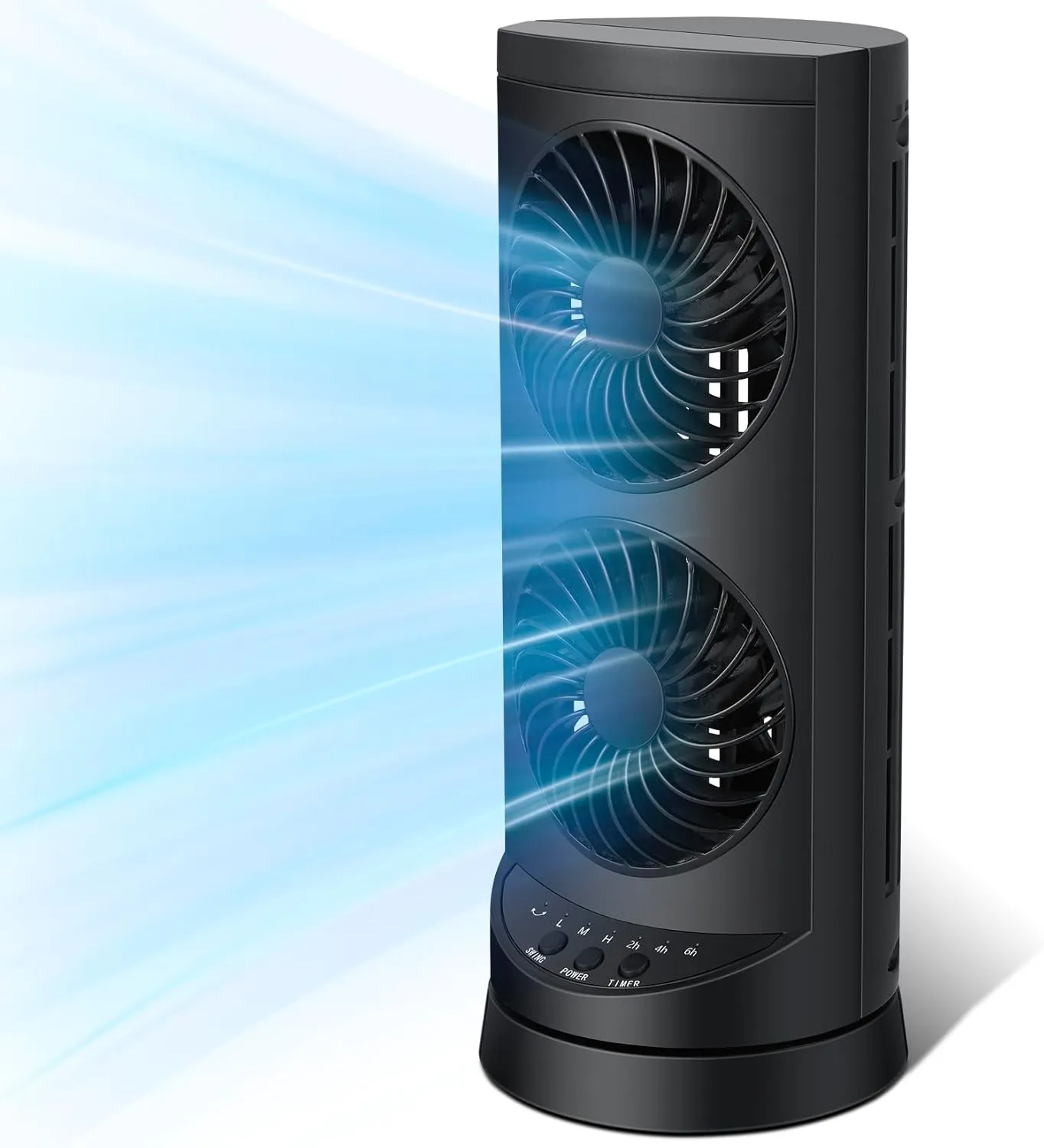 Personal Tower Cooling Fans that Blow Cold Air, Standing Small Desk Fan with 3 Speeds & Timer, 60 & 110 Oscillating Table Fan, Quiet and Safe Electric Floor Fan for Bedroom, Bedside, Home, Office Desktop fan with humidification feature