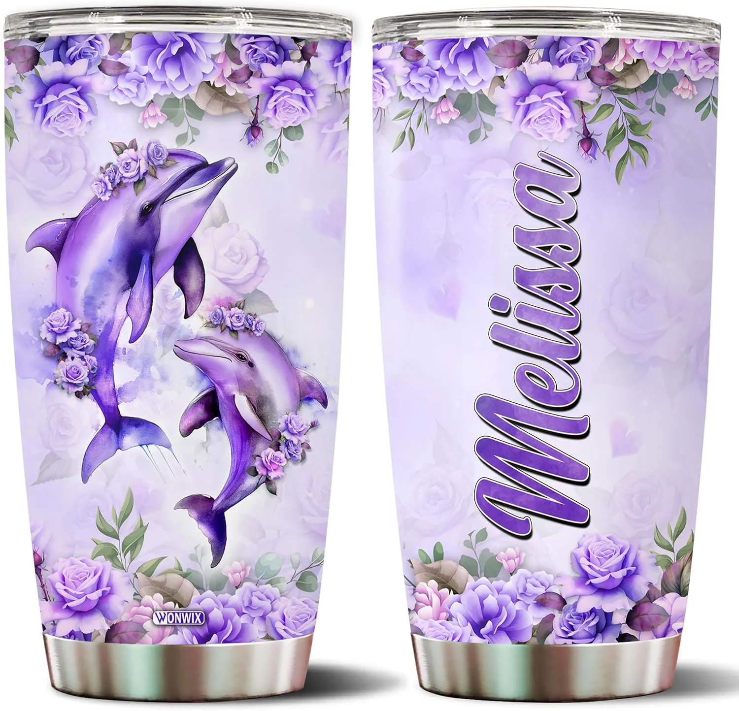 Personalized Dolphin Tumbler Customized Name Dolphins Coffee Mug Gifts For Women Girls Custom Water Bottle Mugs 20oz Gift For Adults Christmas Birthday Insulated Stainless Steel Cup With Lid Octopus-shaped decorative fan