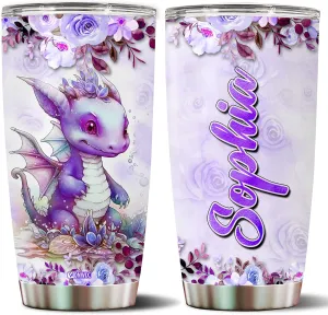 Personalized Dragon Tumbler Customized Name Dragons Mug Gifts For Women Men Girls Custom Coffee Cups Water Bottle 20oz Valentine Birthday Christmas Insulated Stainless Steel Cup With Lid Octopus-shaped decorative fan