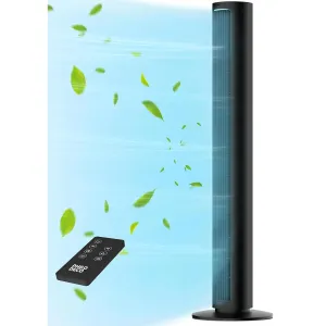 PHILODECO Tower Fan For Bedroom, 40 Inch Bladeless Fan, 80  Oscillating Fan, Silent Floor Fan With Remote Control Led, 4-Speed Multiple Modes, 7h Timer, Large Air Outlet Small bladeless fan for quiet cooling