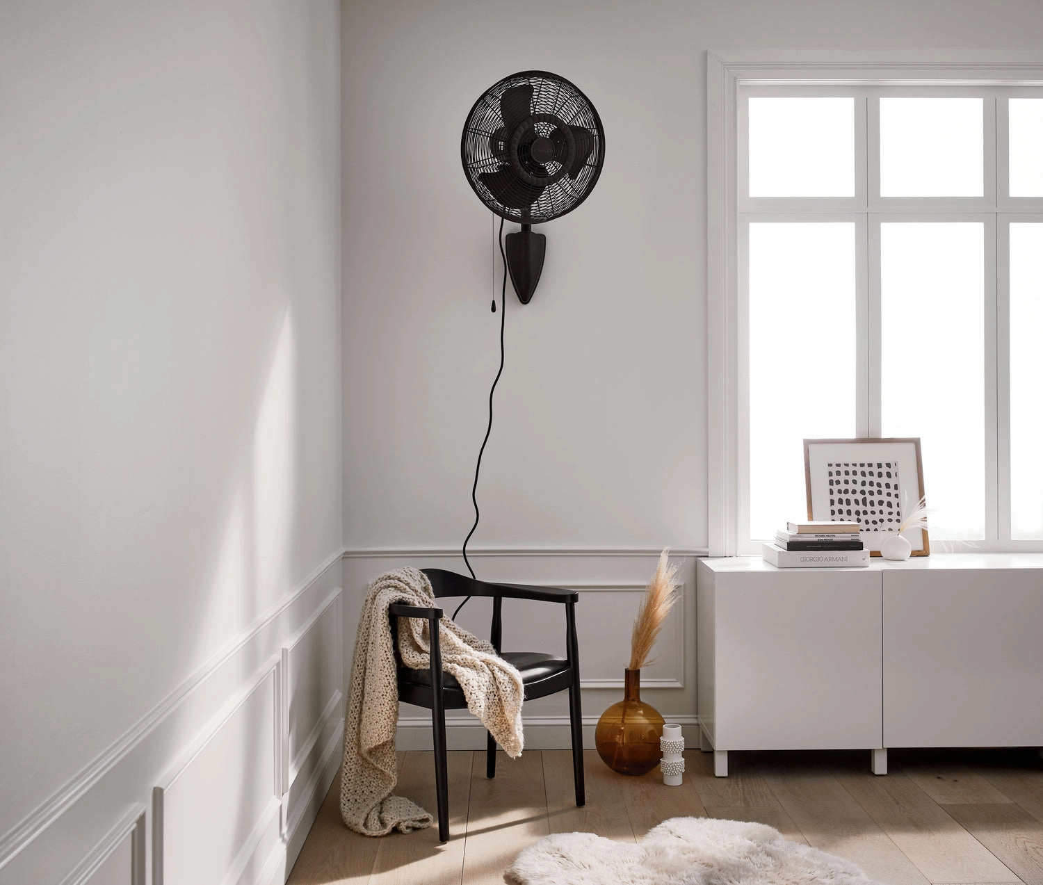 Pola 18"Wall Fan Satin Natural Bronze