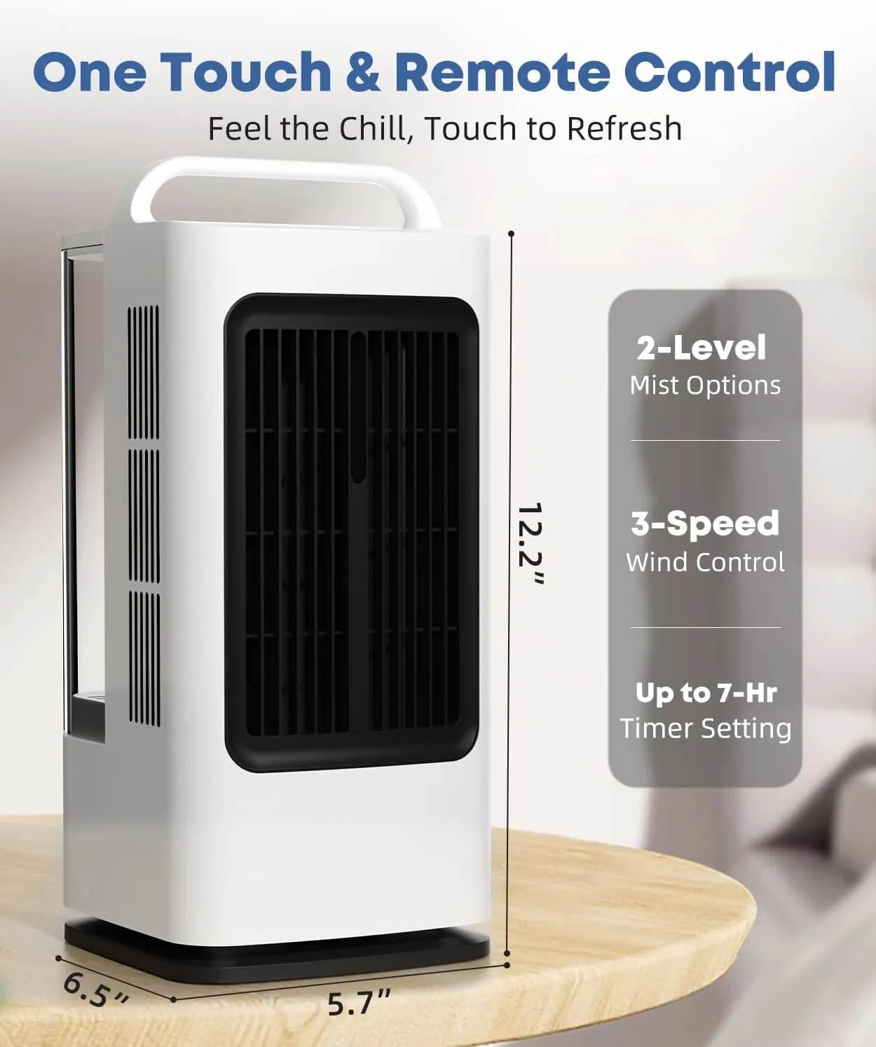 Portable Air Conditioners, 1700ml Evaporative Air Cooler with Remote, 120 Oscillating Mini Air Conditioner Portable with 3 Speeds & 1-7H Timer, Portable AC Unit for Indoors Bedroom Office
