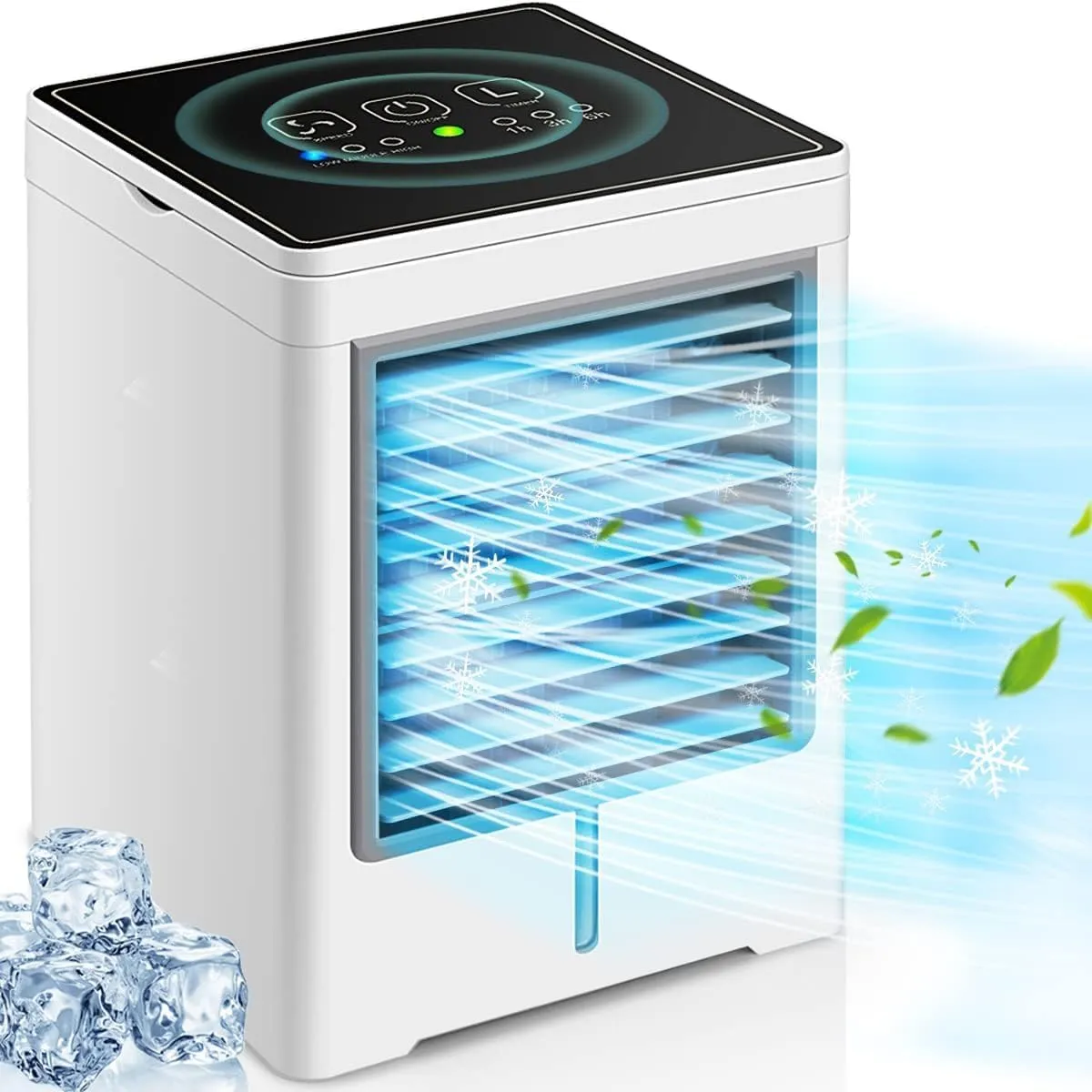 Portable Air Conditioners, Personal Evaporative Air Cooler with 3 Wind Speeds Touch Screen Small Air Conditioner Fan, Desktop Cooling Fan for Room, Bedroom, Office, Camping USB desktop fan for workspace