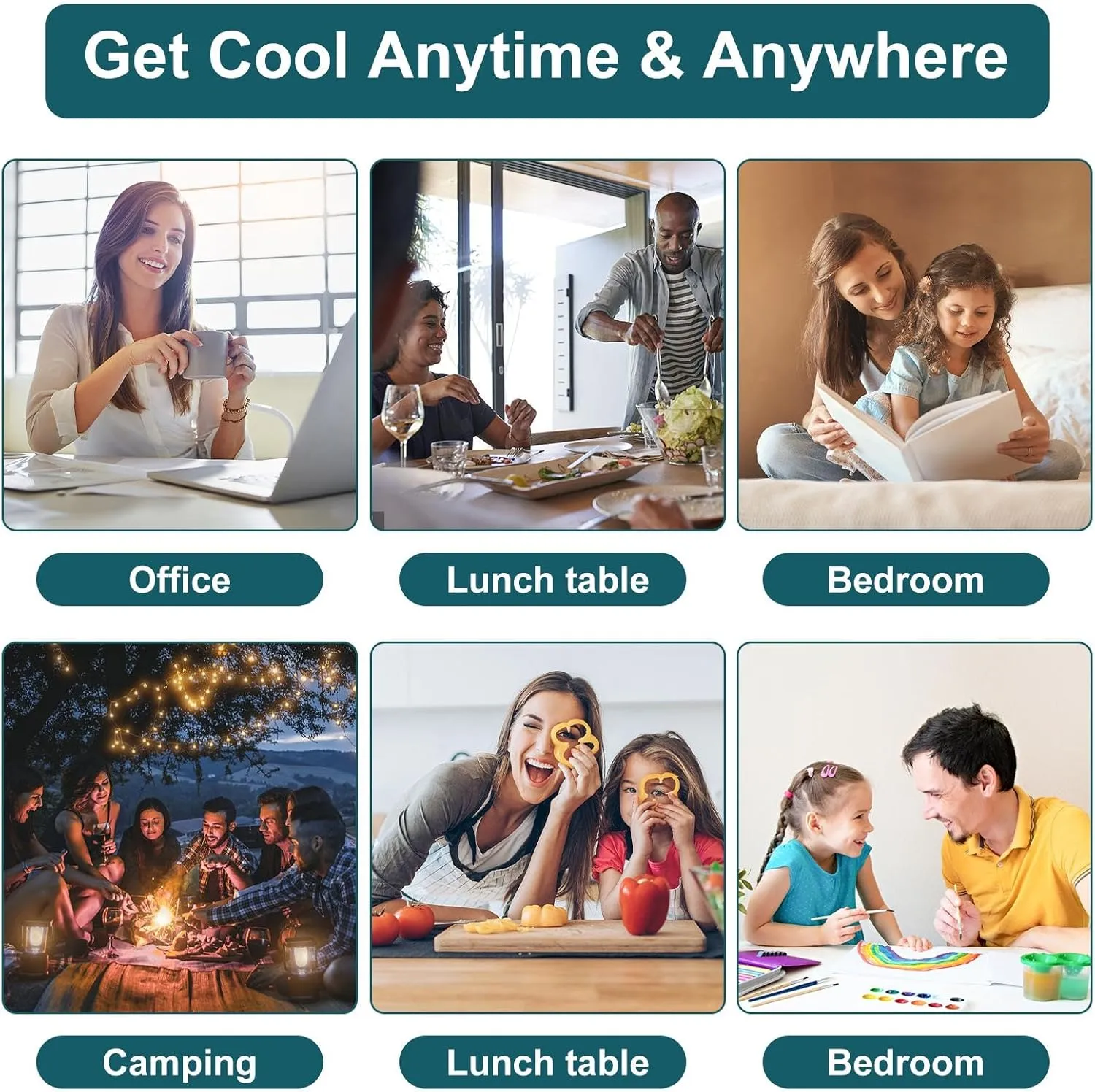 Portable Air Conditioners,Evaporative Air Cooler with 2-4-6H Timer, Oscillating Cooling Fan with Water Tank,Ice Cube Tray,4 In 1 Swamp Cooler Personal Mini AC Unit for Room Office Home Car