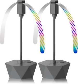 Portable Battery Powered Fly Fans for Tables Up to 15 Hours Working Time, 2-Pack Indoor Outdoor Food Fan with Flexible Goose-Neck Blades for Home Restaurant Party Picnic Patio BBQ, Grey Fan with safety blade design