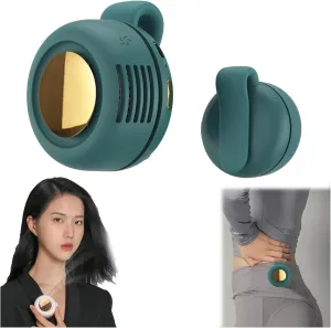 Portable Bladeless Fan, 3 Speed Silent Mini Whirlwind Fan, Hands-Free Wearable with Waist Clip for Office/Travel/Outdoor, USB Rechargeable Personal Cooling (Green) Small bladeless fan for quiet cooling