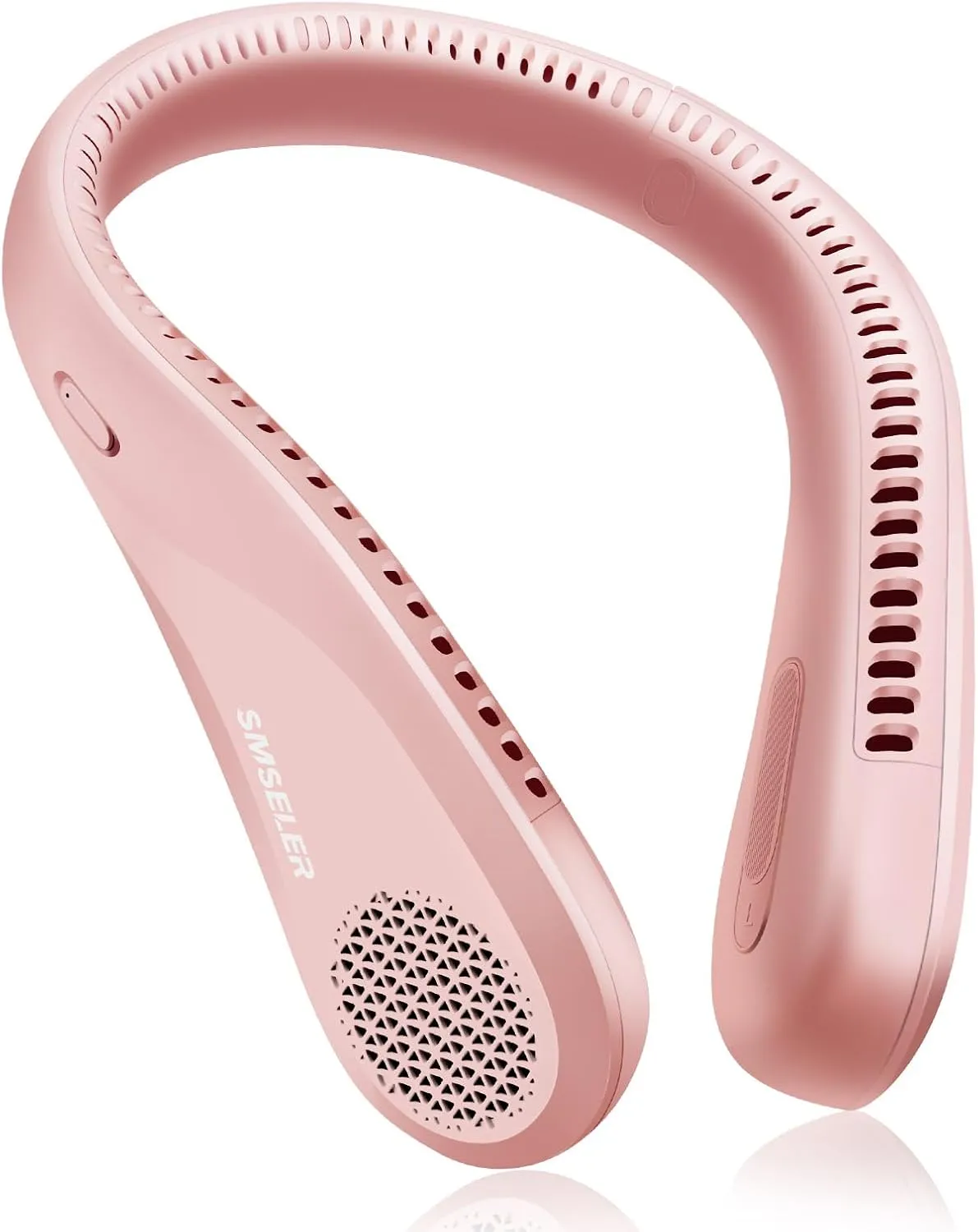 Portable Bladeless Neck Cooling Fan: 6000mAh Rechargeable, 3-Speed Wearable Personal Air Conditioner, Hands-Free Quiet Cooling, Ideal Gift for Men & Women for Outdoor and Indoor Use (Pink) Neck fan for hands-free comfort