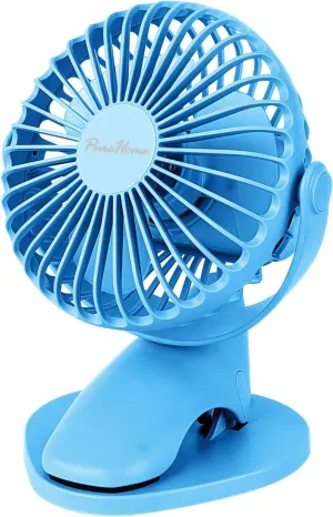 Portable Clip Fan Battery Operated,3 Speeds USB Rechargeable Mini Table Fan with Strong Airflow,360Rotation Ultra Quiet Personal Desk Fan for Home Office Bedroom Dorm Stroller Camping - Blue USB desktop fan for workspace