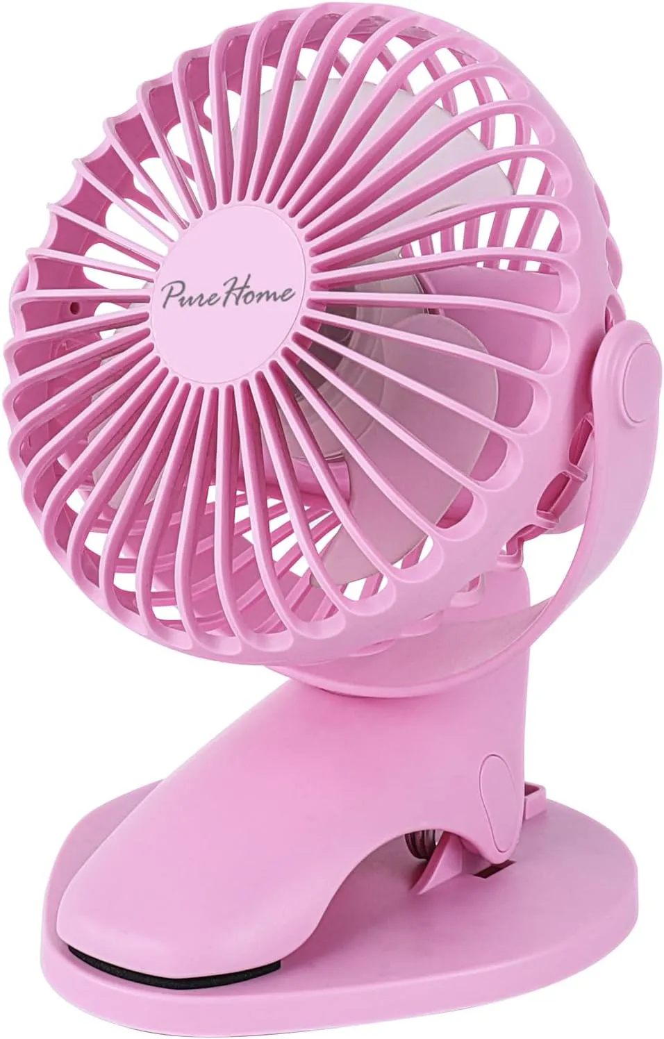 Portable Clip Fan Battery Operated,3 Speeds USB Rechargeable Mini Table Fan with Strong Airflow,360Rotation Ultra Quiet Personal Desk Fan for Home Office Bedroom Dorm Stroller Camping- Pink USB desktop fan for workspace