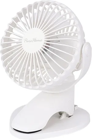 Portable Clip Fan Battery Operated,3 Speeds USB Rechargeable Mini Table Fan with Strong Airflow,360Rotation Ultra Quiet Personal Desk Fan for Home Office Bedroom Dorm Stroller Camping(White) USB desktop fan for workspace