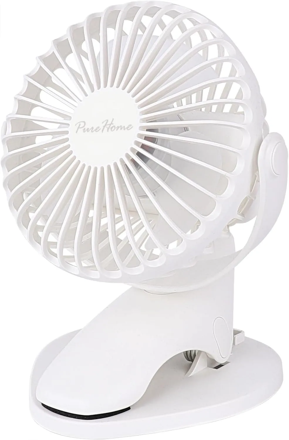 Portable Clip Fan Battery Operated,3 Speeds USB Rechargeable Mini Table Fan with Strong Airflow,360Rotation Ultra Quiet Personal Desk Fan for Home Office Bedroom Dorm Stroller Camping(White) USB desktop fan for workspace