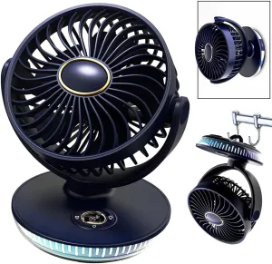 Portable Clip on Fan Battery Operated, Small Powerful 3 Speed Quiet 360 Rotate, Mini Personal Cooling Fan for Desk Table Home Office Stroller Camping Women Gifts 360-degree rotating fan for home use