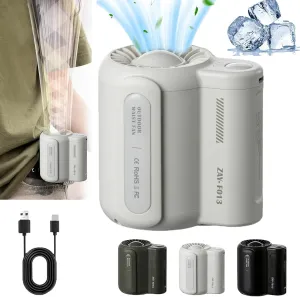 Portable Cooling Waist Clip Fan, Bladeless Waist Mounted Electric Fan, 4500mAh Portable Cool Clip Fan Under Shirt, Ultra Quiet (10 dB), Lightweight (0.45 LBS), for Outdoor, Farms, Traveling (White) Waist-mounted portable fan for outdoor use